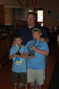 Brandon, Brian, and Austin Aycock were the only team fishing the inshore divsion of the Dixie Chicken Fishing Funament to land all three qualifying inshore species--speckled trout, flounder, and spanish mackerel.