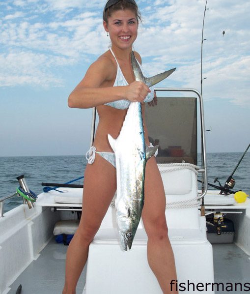 Emma Jeanne Kirschnick, from Wilmington, with a 5.05 lb. spanish mackerel (her first) she landed on a live pogy beneath a balloon in Masonboro Inlet. She was fishing with Brandon Peterson.