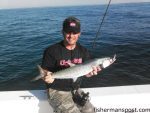 Capt. Wayne Crisco, of Last Resort Charters out of the Topsail area, with a 4+ lb. spanish mackerel caught on a 1 oz. diamond jig while fishing a few miles out of New River Inlet.