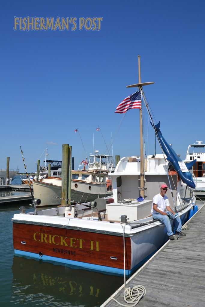 The Cricket II, the boat that inspired the book and movie JAWS, docked at Beaufort's Wooden Boat Show this spring, and it currently is operating out of Homer Smith Seafood Company taking Wounded Warriors and disabled veterans on fishing trips.