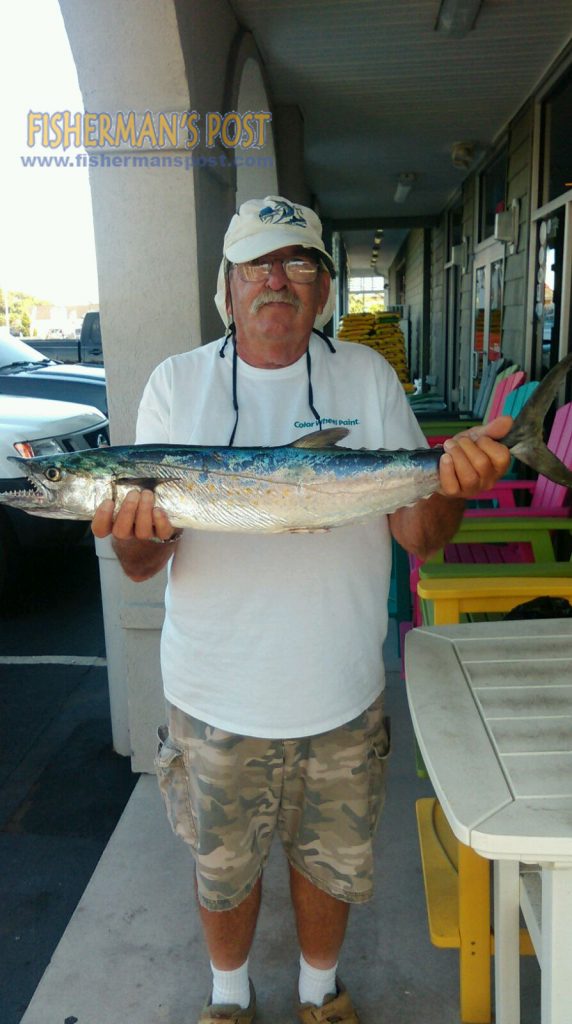 Mike Freeman with a 6.2 lb. spanish mackerel he hooked off Carolina Beach Pier. Weighed in at Island Tackle and Hardware.