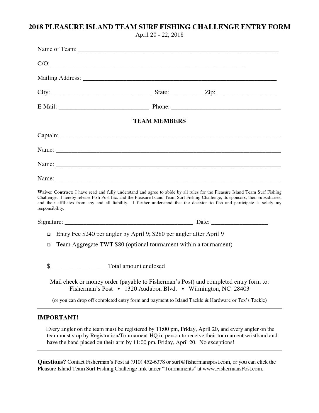 Print Entry Form