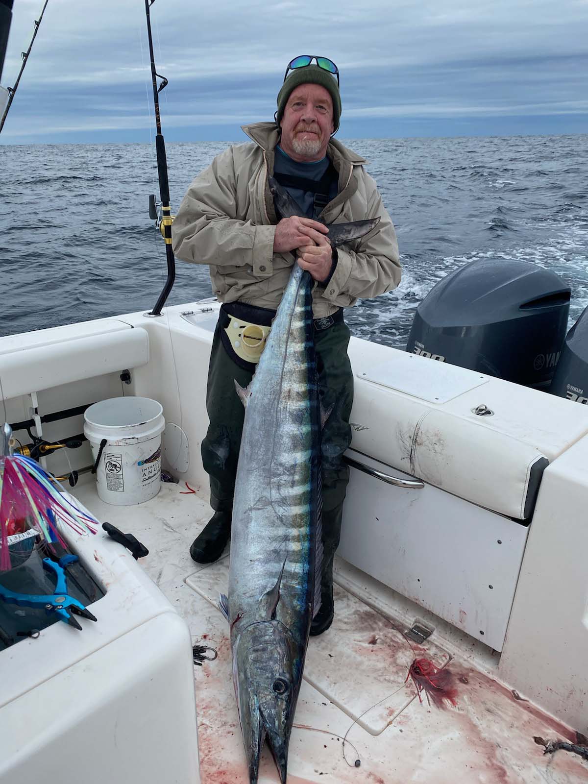 Dennis Connolly with a wahoo caught out of Masonboro Inlet.